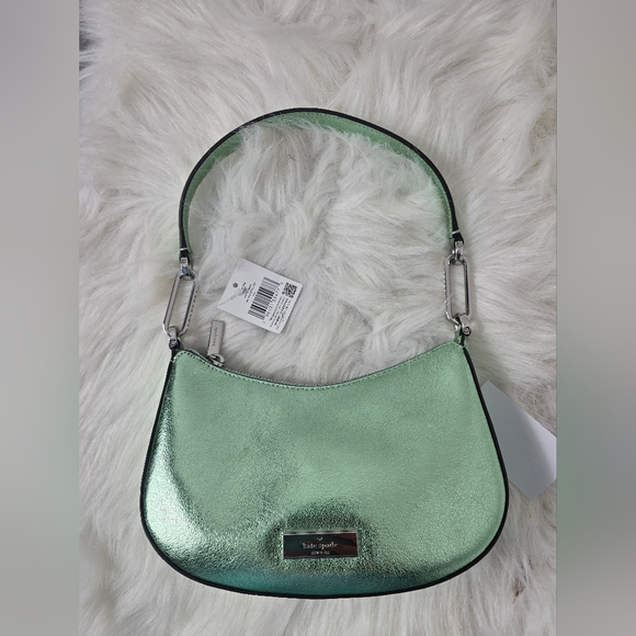 Kate Spade Nina Shoulder Bag Metallic leather Shoulder Bag KI947 - Seawater - Picture 3 of 13